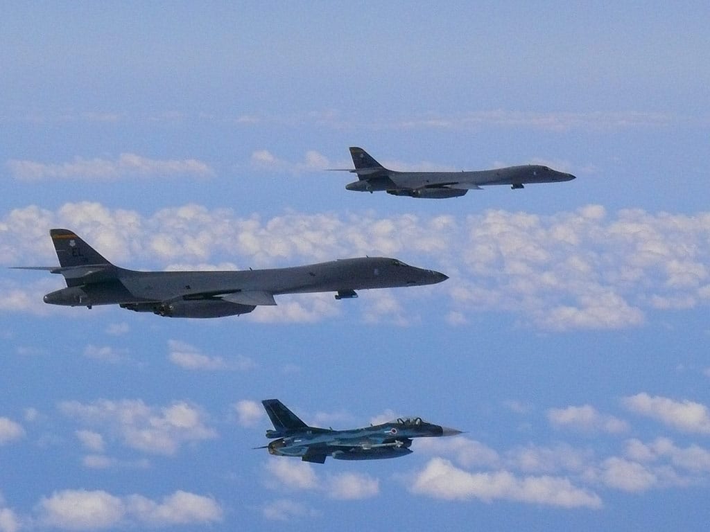 B-1Bs Conduct Flyover During Seoul ADEX 17 | Defense Media Network