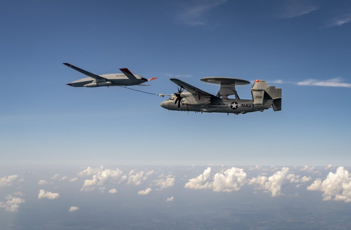 Unmanned MQ-25 Stingray Successfully Refuels E-2D | Defense Media Network